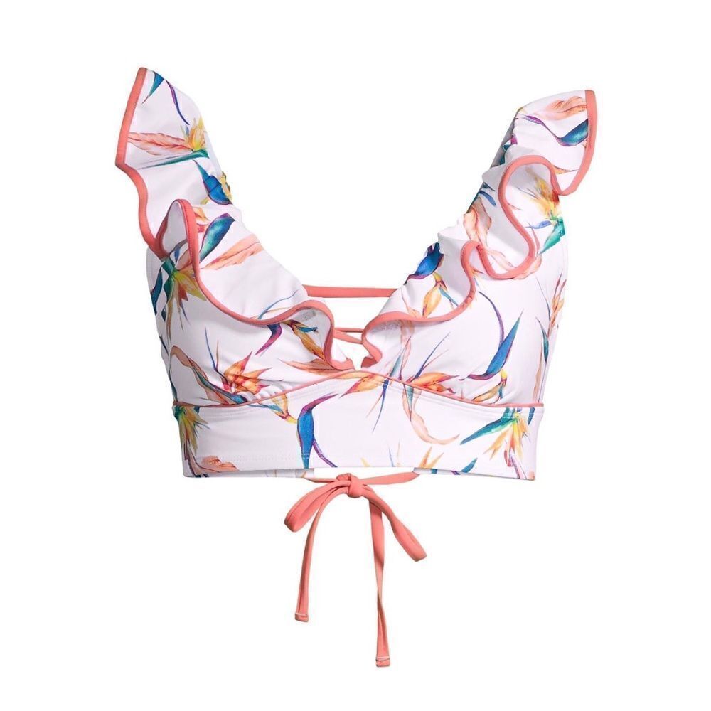 New with Tags Time & Tru Birds of Paradise Bikini Top Size Small (4/6)